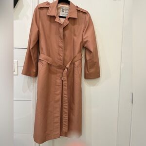 Vintage London Fog Trench Coat Belted Blush/Tan Classic Rain Coat